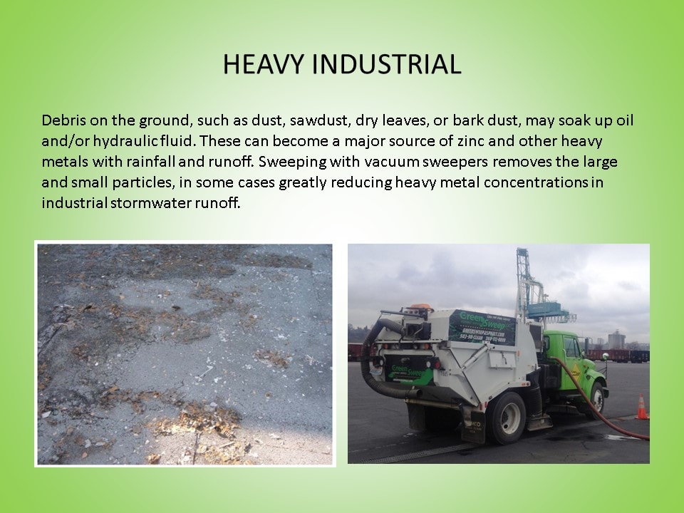 Heavy industrial sweeping service infographic